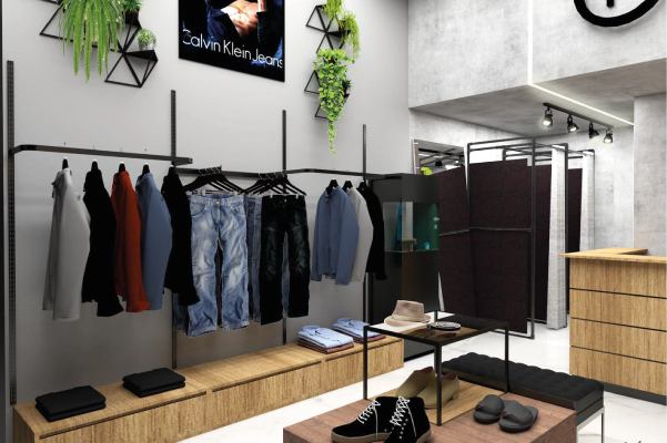 arquitetura comercial - projeto de loja masculina